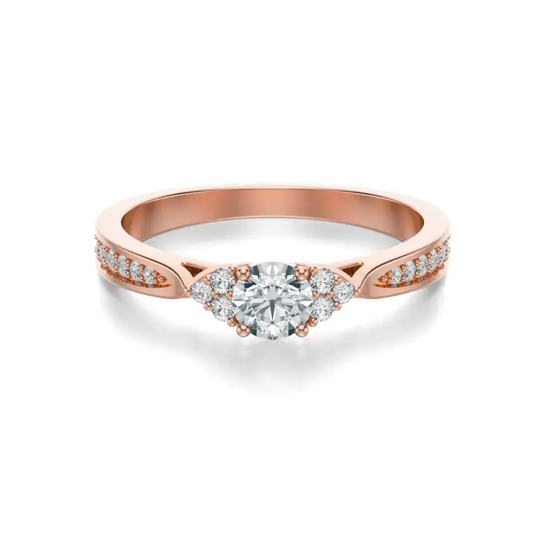 Pierścionek z różowego złota z diamentami AJPZ_084